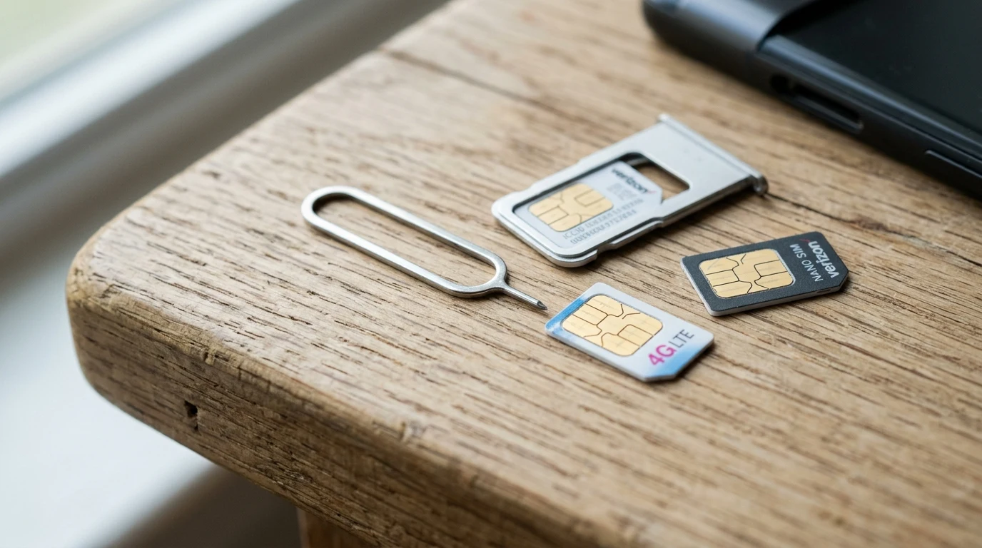 SIM karty a šuplíček na SIM pro smartphone
