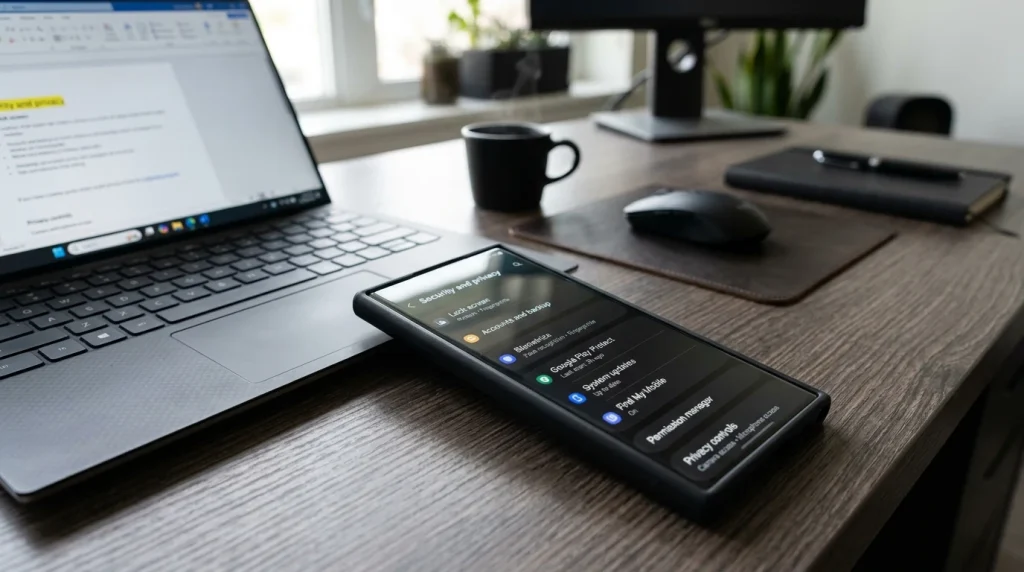 Bezpečnostní nastavení Samsung Knox na displeji telefonu Galaxy