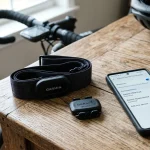 ANT+ senzor srdečního tepu a cyklistický měřič u mobilu
