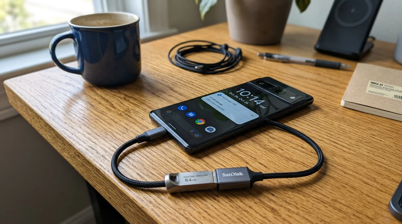 Připojení USB disku k telefonu přes OTG kabel