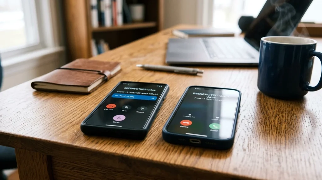 Přesměrování hovorů na jiné číslo: Návod krok za krokem 109 Dva mobilní telefony a přesměrování příchozích hovorů