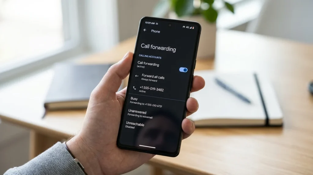 Nastavení přesměrování příchozích hovorů v aplikaci telefon
